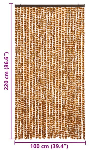 Zavjesa protiv muha - Zastor protiv insekata oker-bijeli 100 x 220 cm šenil - Oker i bijela 100 x 220 cm Oker i bijela 100 x 220