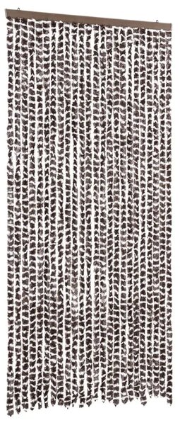 Zavjesa protiv muha - Zastor protiv insekata smeđe-bijeli 100 x 220 cm šenil - Smeđa i bijela 100 x 220 cm Smeđa i bijela 100 x