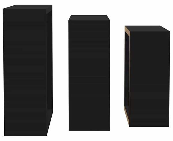 Kockaste zidne police 3 kom crne MDF - Crna 30 x 10 x 30 cm 3 1