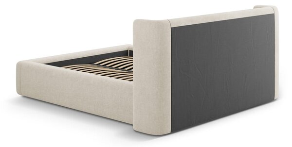 Krem tapecirani bračni krevet s prostorom za odlaganje s podnicom 200x200 cm Jason – Windsor & Co Sofas