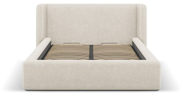 Krem tapecirani bračni krevet s prostorom za odlaganje s podnicom 200x200 cm Jason – Windsor & Co Sofas