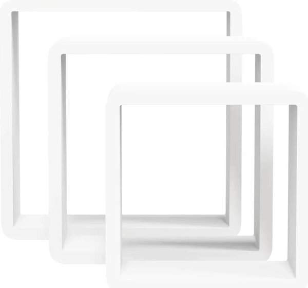 Kockaste zidne police 3 kom bijele MDF - Bijela 28 x 10 x 28 cm 3 1