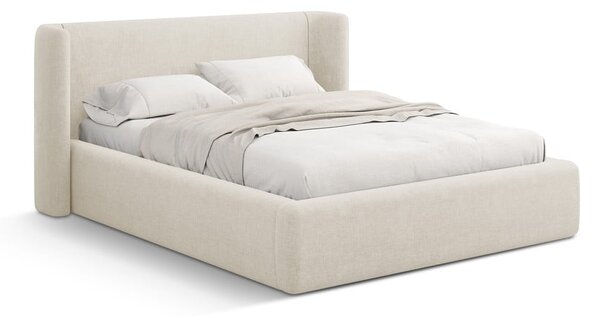 Krem tapecirani bračni krevet s prostorom za odlaganje s podnicom 200x200 cm Jason – Windsor & Co Sofas