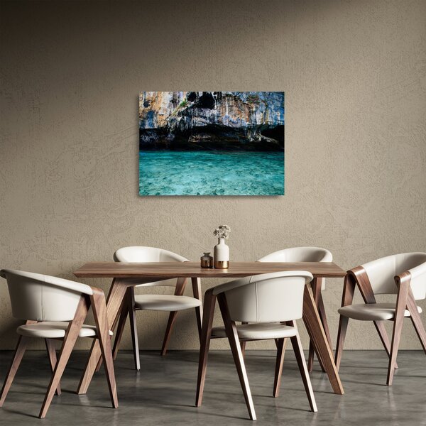 Staklena slika vode i stijena (70x50 cm)