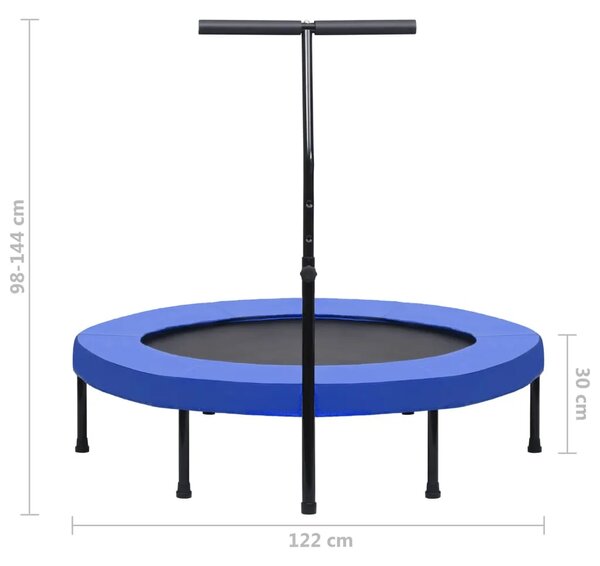 Trampolin za vježbanje s ručkom i sigurnosnim jastučićem 122 cm - 122 cm 1 Sa sigurnosnim jastučićima Okruglo