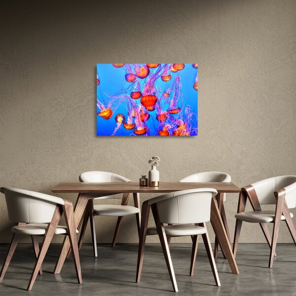 Staklena slika meduza u moru (70x50 cm)