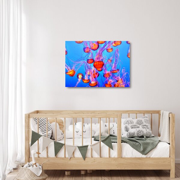 Staklena slika meduza u moru (70x50 cm)