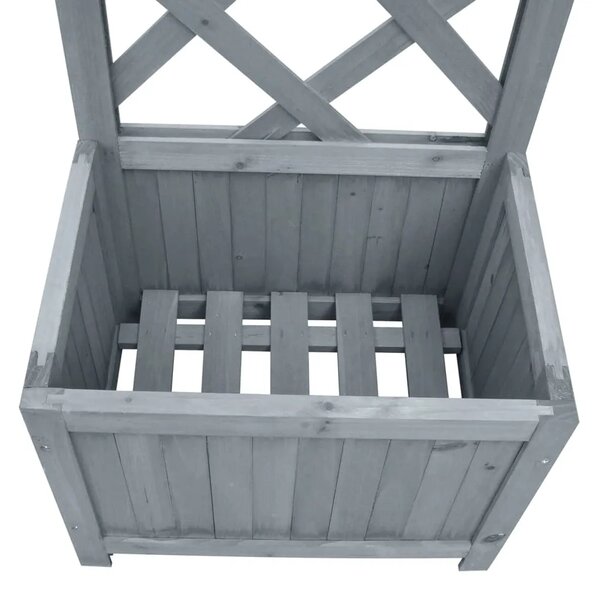 Sadilica s rešetkom 40x30x135 cm od masivne jelovine - Siva 40 x 30 x 135 cm 1 Siva