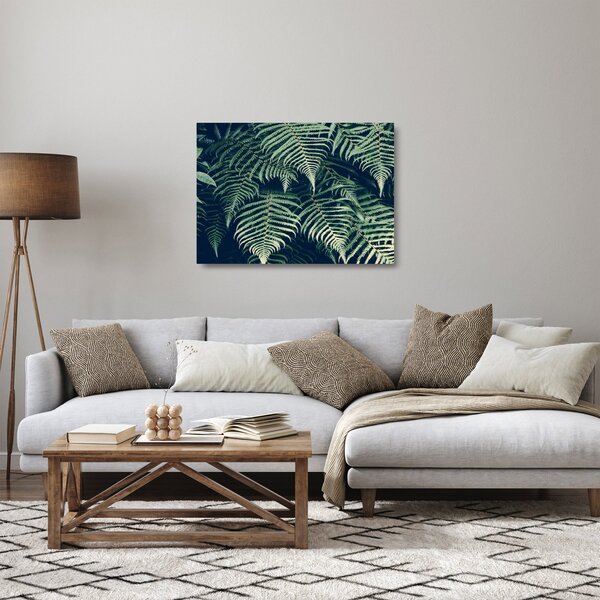 Staklena slika lišća paprati (70x50 cm)
