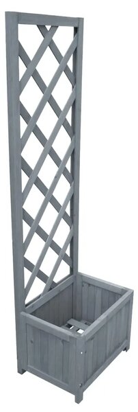 Sadilica s rešetkom 40x30x135 cm od masivne jelovine - Siva 40 x 30 x 135 cm 1 Siva