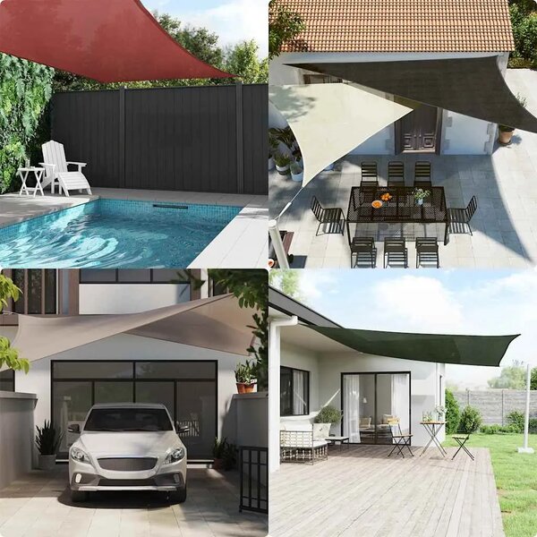 Jedro za zaštitu od sunca 160 g/m² bež 3 x 3 x 4 2 m HDPE - Bež 3 x 3 x 4.2 m 1 Bež