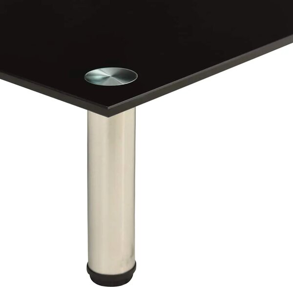 TV stalak crni 60 x 35 x 17 cm od kaljenog stakla - Crna 1 60 cm Crna