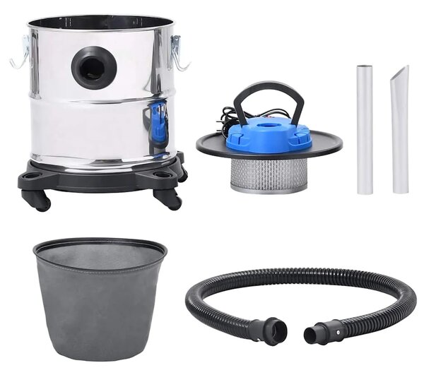 Usisivač za pepeo s filtrom HEPA 1200 W 20 L nehrđajući čelik