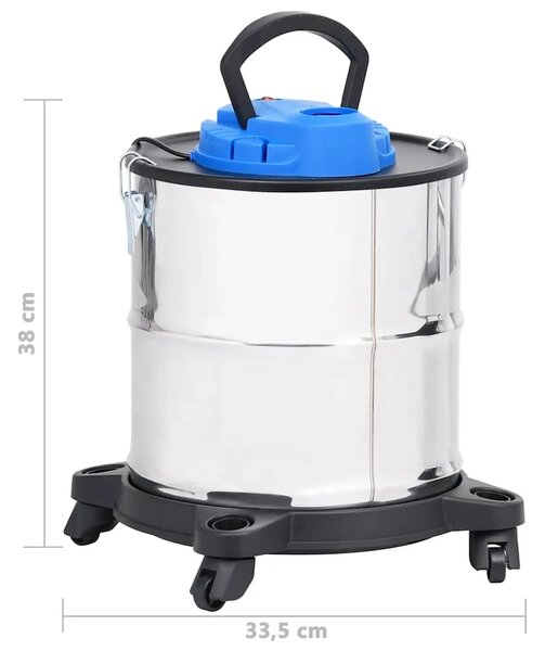 Usisivač za pepeo s filtrom HEPA 1200 W 20 L nehrđajući čelik