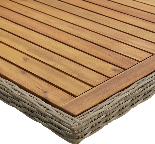 Vrtni stol - Blagovaonski stol smeđi 200 x 100 x 74 cm od poliratana - Smeđa 1 Smeđa