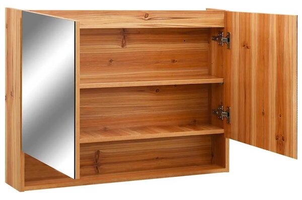 LED kupaonski ormarić s ogledalom boja hrasta 80x15x60 cm MDF - Boja hrasta 1 Boja hrasta