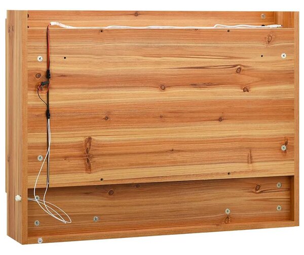 LED kupaonski ormarić s ogledalom boja hrasta 80x15x60 cm MDF - Boja hrasta 1 Boja hrasta