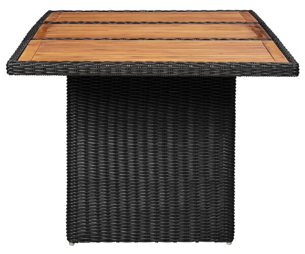Vrtni stol - Blagovaonski stol crni 200 x 100 x 74 cm od poliratana - Crna i smeđa 1 Crna i smeđa