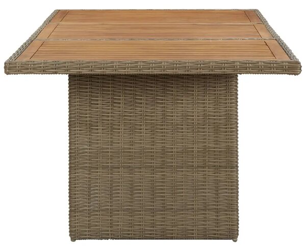 Vrtni stol - Blagovaonski stol smeđi 200 x 100 x 74 cm od poliratana - Smeđa 1 Smeđa