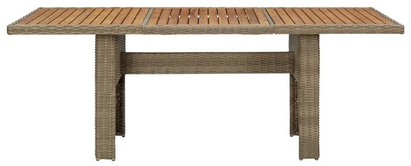 Vrtni stol - Blagovaonski stol smeđi 200 x 100 x 74 cm od poliratana - Smeđa 1 Smeđa
