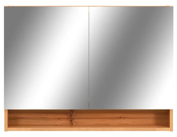 LED kupaonski ormarić s ogledalom boja hrasta 80x15x60 cm MDF - Boja hrasta 1 Boja hrasta