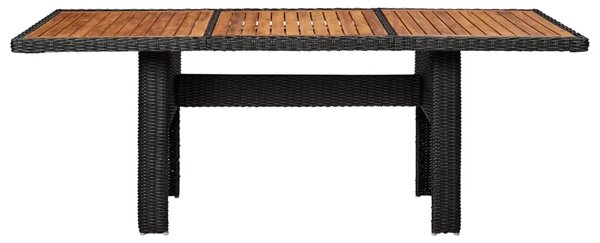 Vrtni stol - Blagovaonski stol crni 200 x 100 x 74 cm od poliratana - Crna i smeđa 1 Crna i smeđa