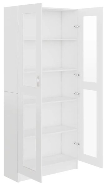 Vitrina bijela 82 5 x 30 5 x 185 cm konstruirano drvo - Bijela 1 185 cm Bijela