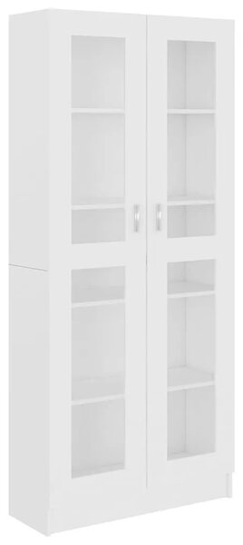 Vitrina bijela 82 5 x 30 5 x 185 cm konstruirano drvo - Bijela 1 185 cm Bijela