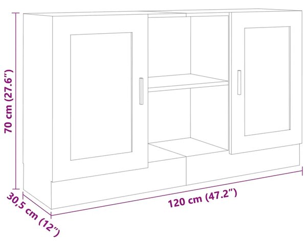 Komoda bijela 120 x 30 5 x 70 cm od konstruiranog drva - Bijela 1 Konstruirano drvo Bijela