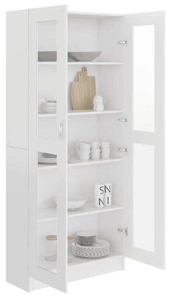 Vitrina bijela 82 5 x 30 5 x 185 cm konstruirano drvo - Bijela 1 185 cm Bijela