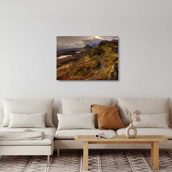 Staklena slika škotskih planina (70x50 cm)