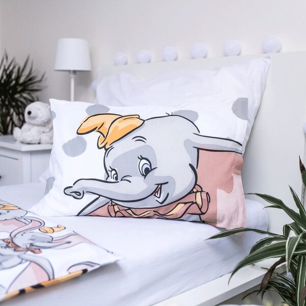 Bijela/siva pamučna dječja posteljina za dječji krevetić 100x135 cm Dumbo "Dots" – Jerry Fabrics