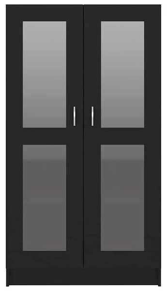 Vitrina crna 82 5 x 30 5 x 150 cm konstruirano drvo - Crna 1 150 cm Crna