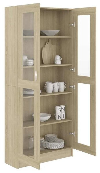 Vitrina boja hrasta 82 5 x 30 5 x 185 cm konstruirano drvo - sonoma hrast 1 185 cm sonoma hrast