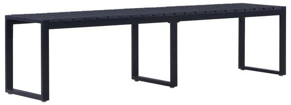 Vrtna klupa od PS ploče 180 cm crna - 180 x 40 x 45 cm 1 1 2