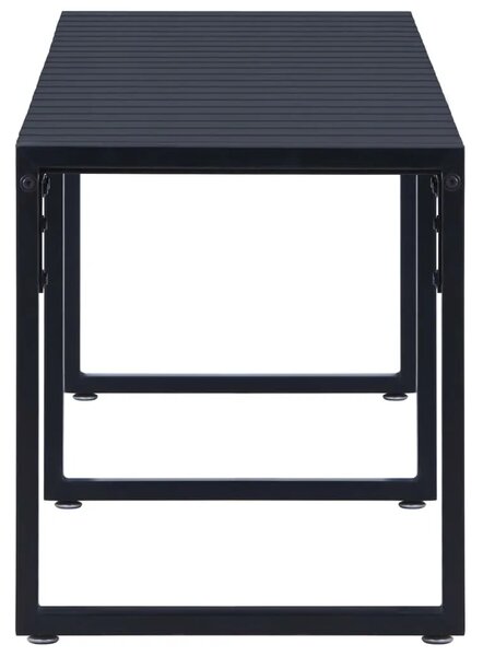 Vrtna klupa od PS ploče 180 cm crna - 180 x 40 x 45 cm 1 1 2
