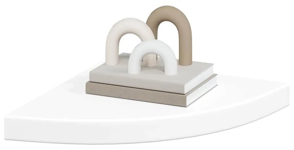 Plutajuća kutna polica bijela 35x35x3 8 cm MDF - Bijela 35 x 35 x 3.8 cm 1 1