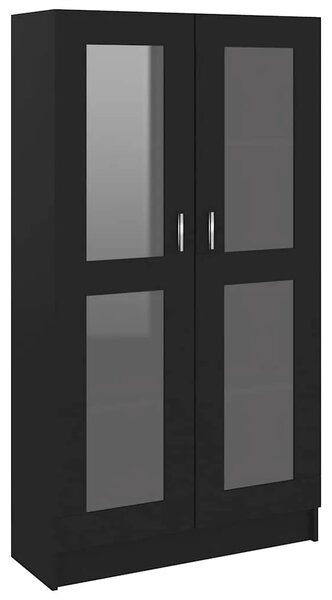 Vitrina crna 82 5 x 30 5 x 150 cm konstruirano drvo - Crna 1 150 cm Crna