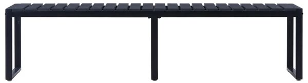 Vrtna klupa od PS ploče 180 cm crna - 180 x 40 x 45 cm 1 1 2