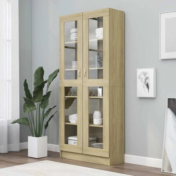 Vitrina boja hrasta 82 5 x 30 5 x 185 cm konstruirano drvo - sonoma hrast 1 185 cm sonoma hrast