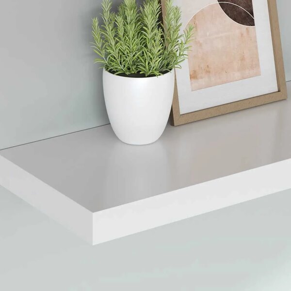 Plutajuće zidne police 4 kom bijele 90 x 23 5 x 3 8 cm MDF - Bijela 90 x 23.5 x 3.8 cm 4 1
