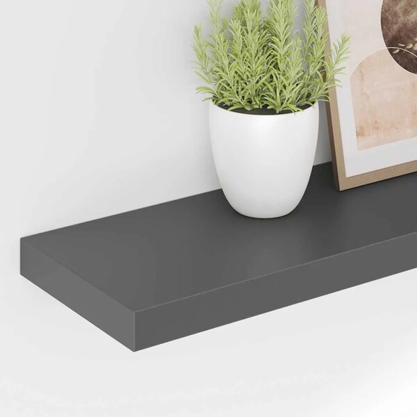 Plutajuće zidne police 4 kom sjajne sive 80 x 23 5 x 3 8 cm MDF - visoko sjajno siva 80 x 23.5 x 3.8 cm 4 1