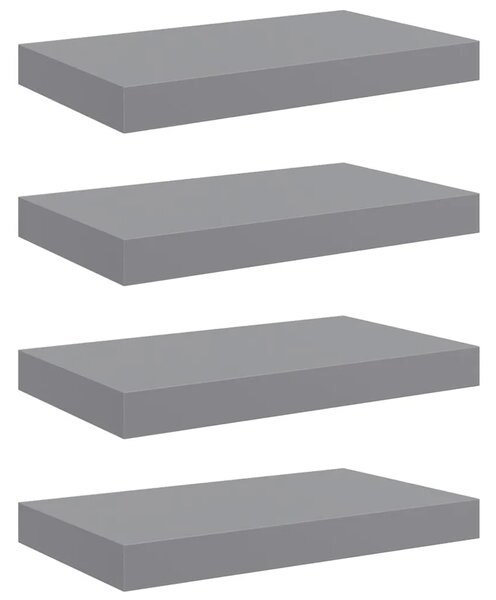Plutajuće zidne police 4 kom sive 40 x 23 5 x 3 8 cm MDF - Siva 40 x 23.5 x 3.8 cm 4 1
