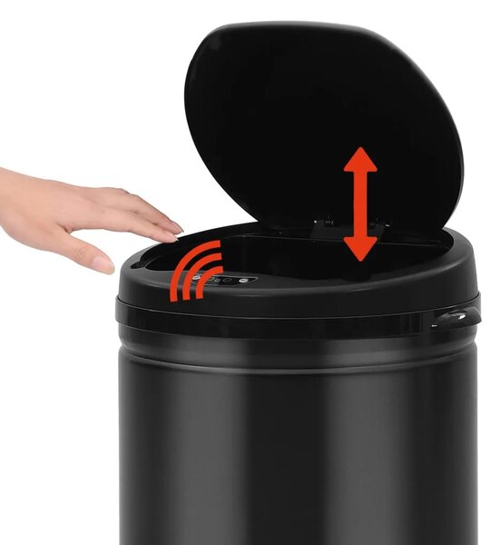 Automatska kanta za otpad sa senzorom 30 L ugljični čelik crna - Crna 30 l 1 Crna