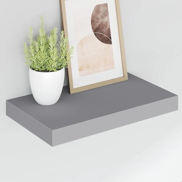 Plutajuće zidne police 4 kom sive 40 x 23 5 x 3 8 cm MDF - Siva 40 x 23.5 x 3.8 cm 4 1