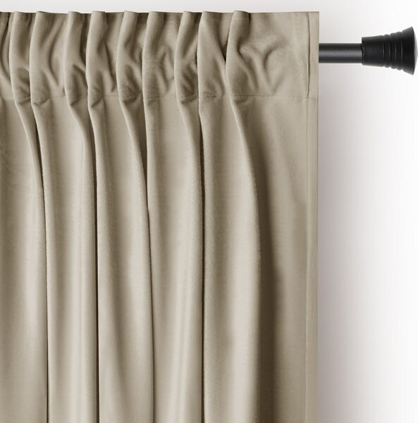 Smeđa/bež zavjesa za djelomično zamračenje od samta 140x270 cm Pleat – Restilo