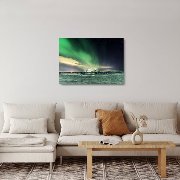 Staklena slika polarne svjetlosti (70x50 cm)