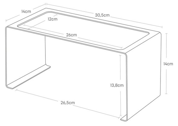 Crna metalna dodatna kuhinjska polica 30,5x14 cm Tower – YAMAZAKI