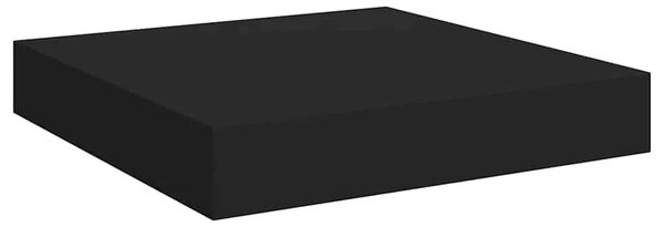 Plutajuće zidne police 2 kom crne 23 x 23 5 x 3 8 cm MDF - Crna 23 x 23.5 x 3.8 cm 2 1