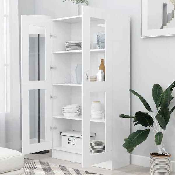 Vitrina bijela 82 5 x 30 5 x 150 cm konstruirano drvo - Bijela 1 150 cm Bijela